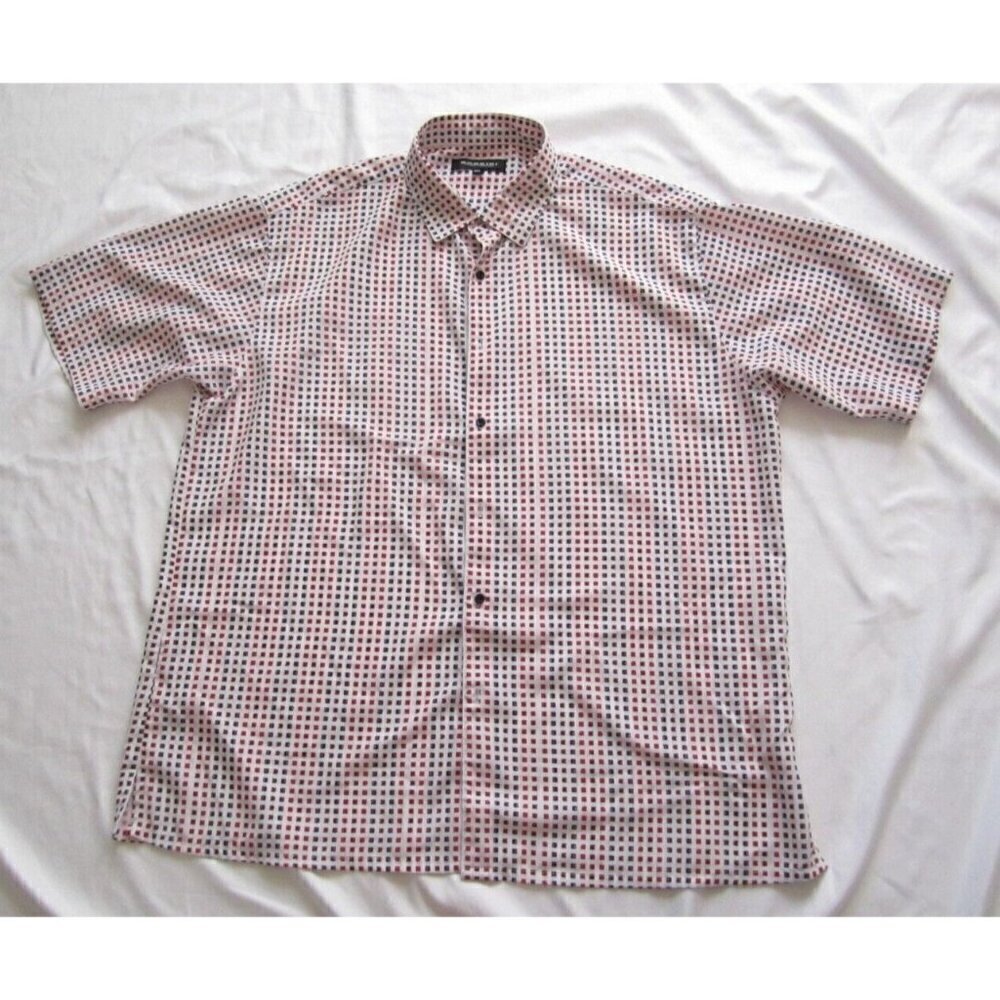 Men Bassiri Limited‎ Collection Geometric Button Short Shirt Sz 3XL (MT320)